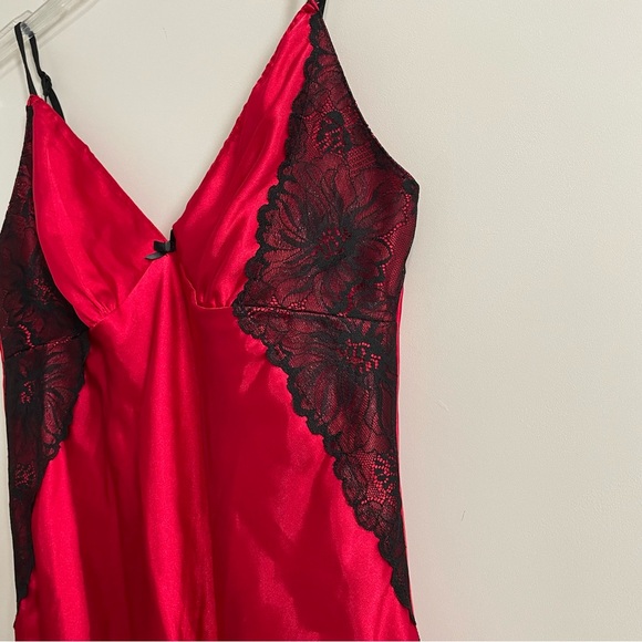 Apt. 9 Babydoll Slip Dress Chemise Medium Red Black Lingerie Babydoll Whimsygoth - Picture 4 of 5